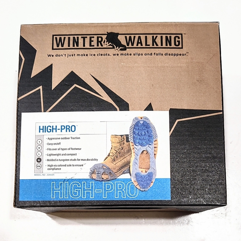 Winter Walking High-Pro Ice Cleat Pull On Overshoe Stud Ice Traction Size XL